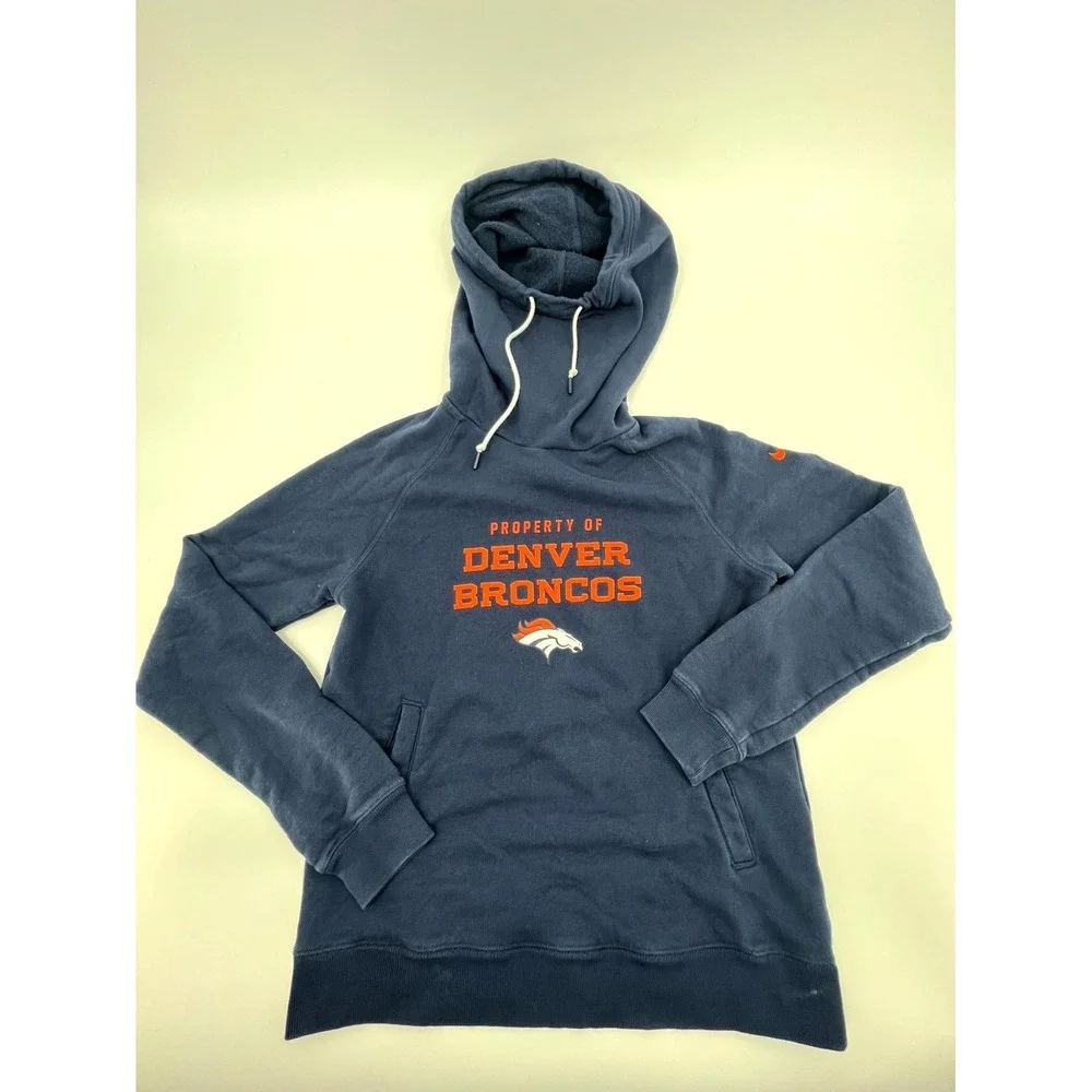 Denver Broncos Hoodie Mens S Navy Blue Nike Football‎ NFL Team Apparel Athletic